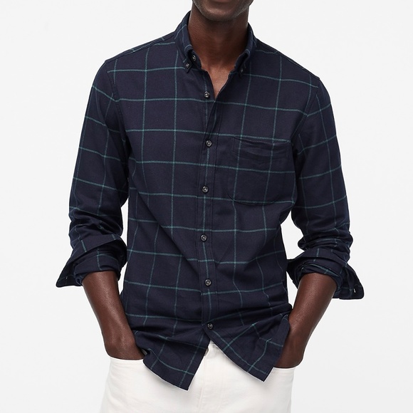 J. Crew Mens Brushed Twill Shirt in Plaid - Picture 2 of 5